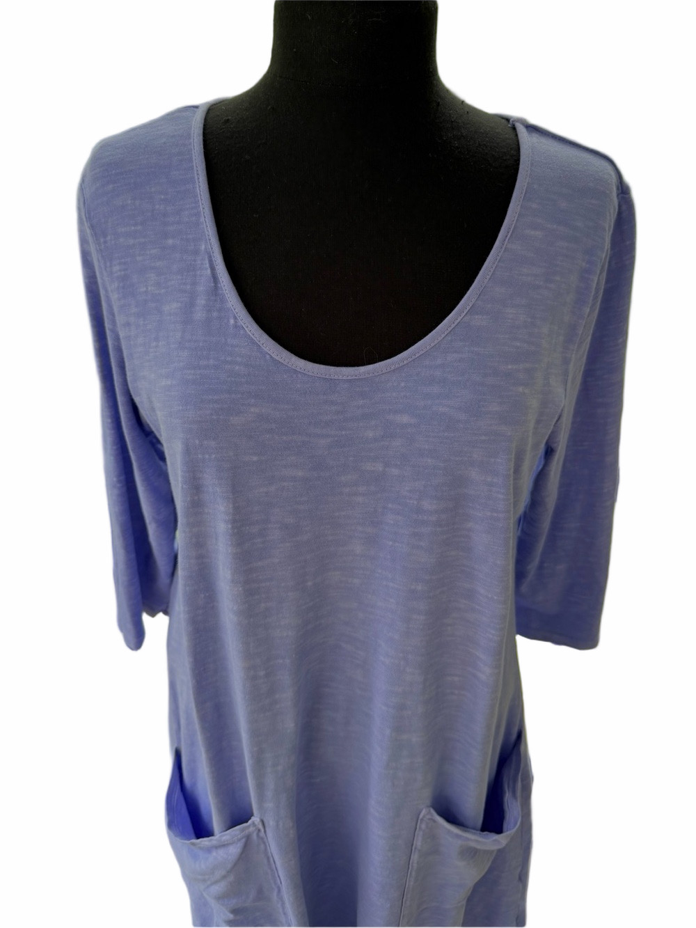 Fresh Produce Dalia Periwinkle Blue Dress‎ Front Pockets 3/4 Sleeve Cotton XL - Picture 5 of 9